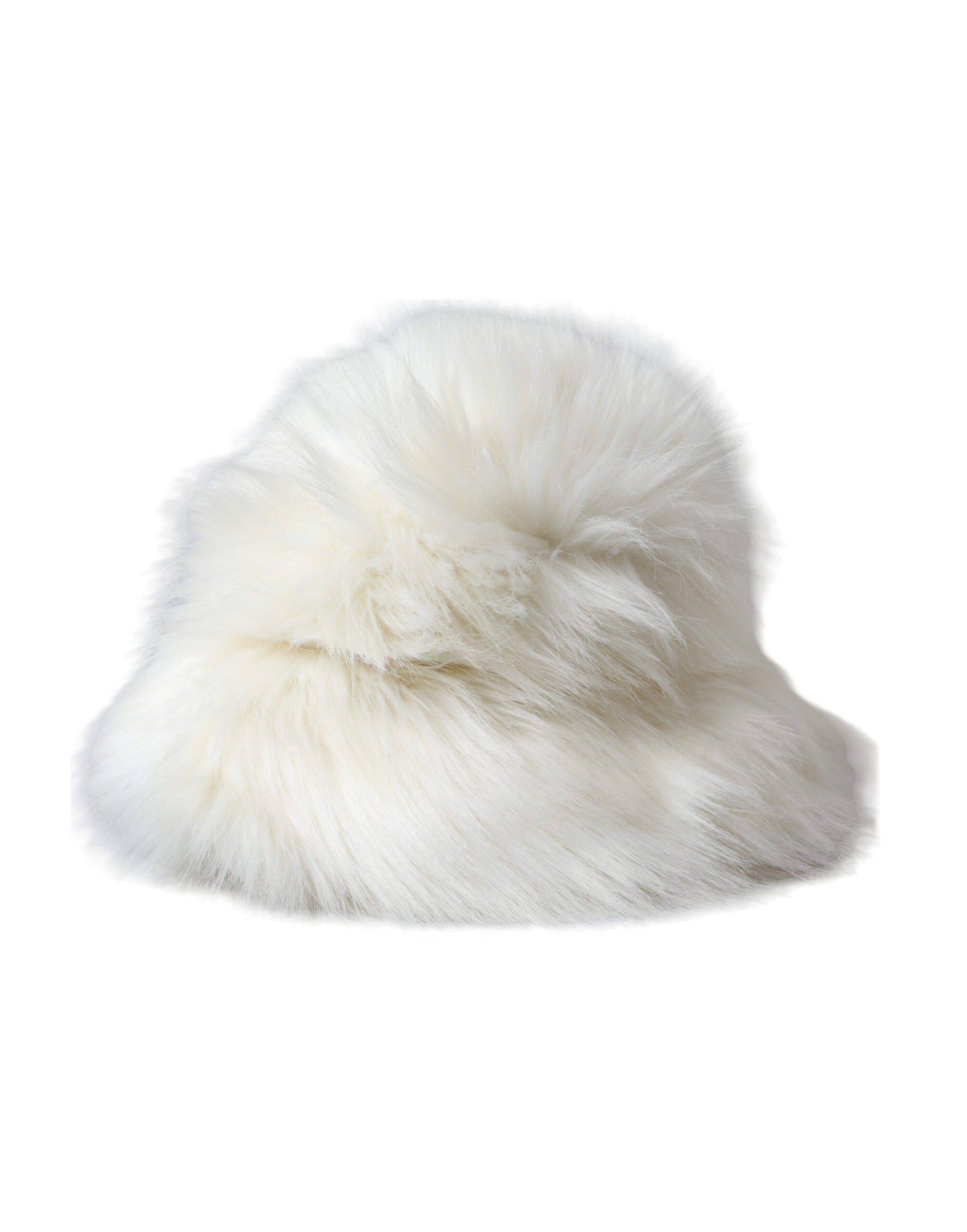 Dolce & Gabbana White Acrylic Fur Womens Bucket Hat - ACCEXO
