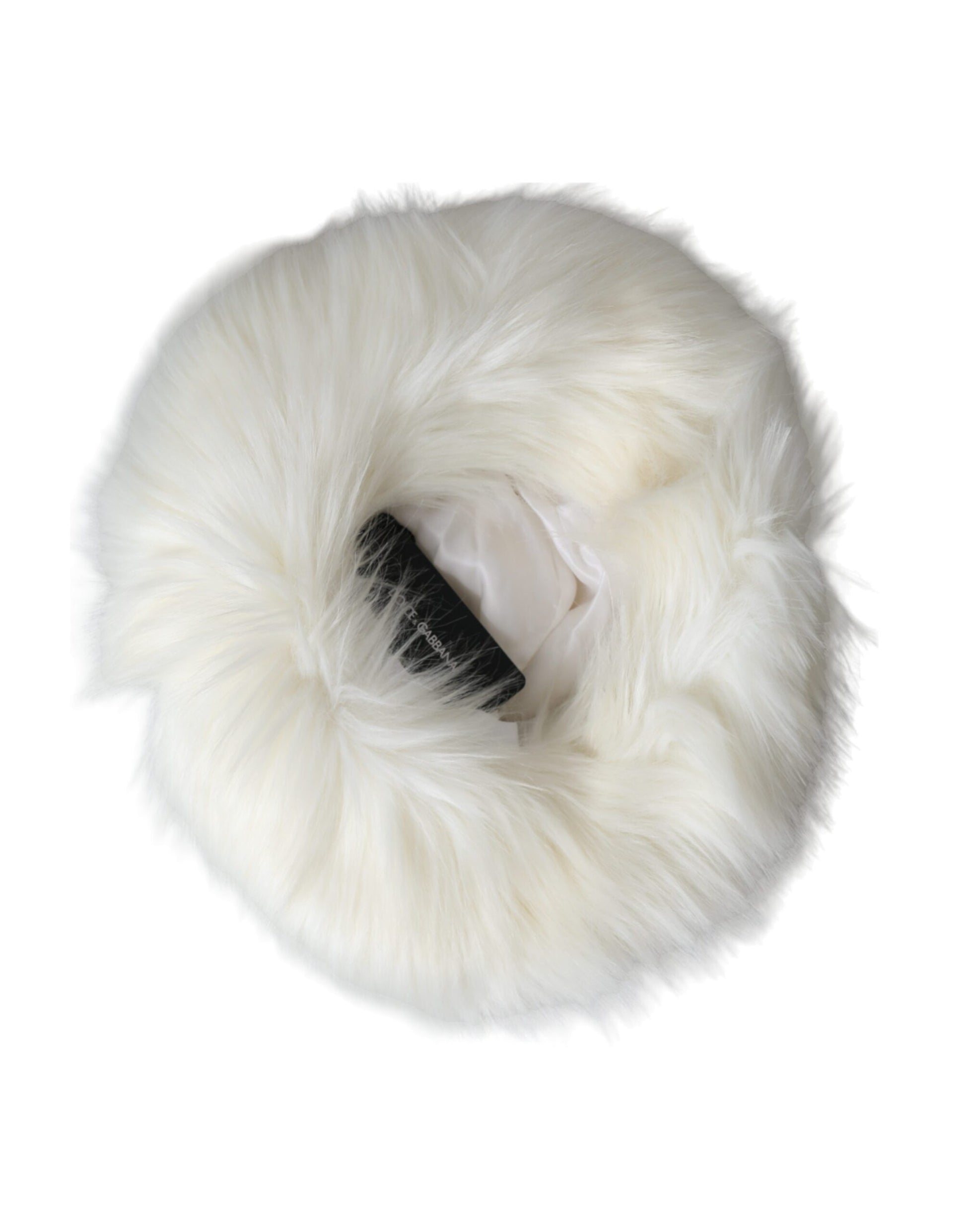 Dolce & Gabbana White Acrylic Fur Womens Bucket Hat - ACCEXO