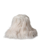 Dolce & Gabbana Off White Acrylic Fur Womens Bucket Hat - ACCEXO