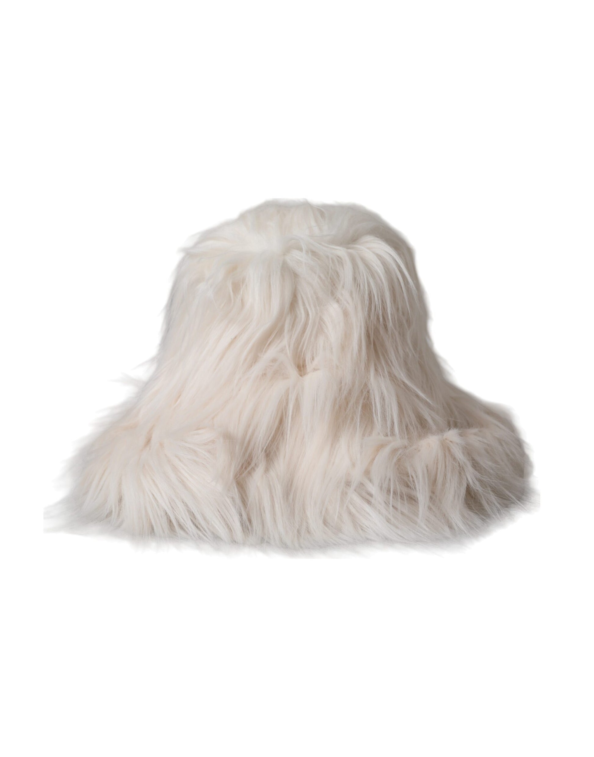 Dolce & Gabbana Off White Acrylic Fur Womens Bucket Hat - ACCEXO