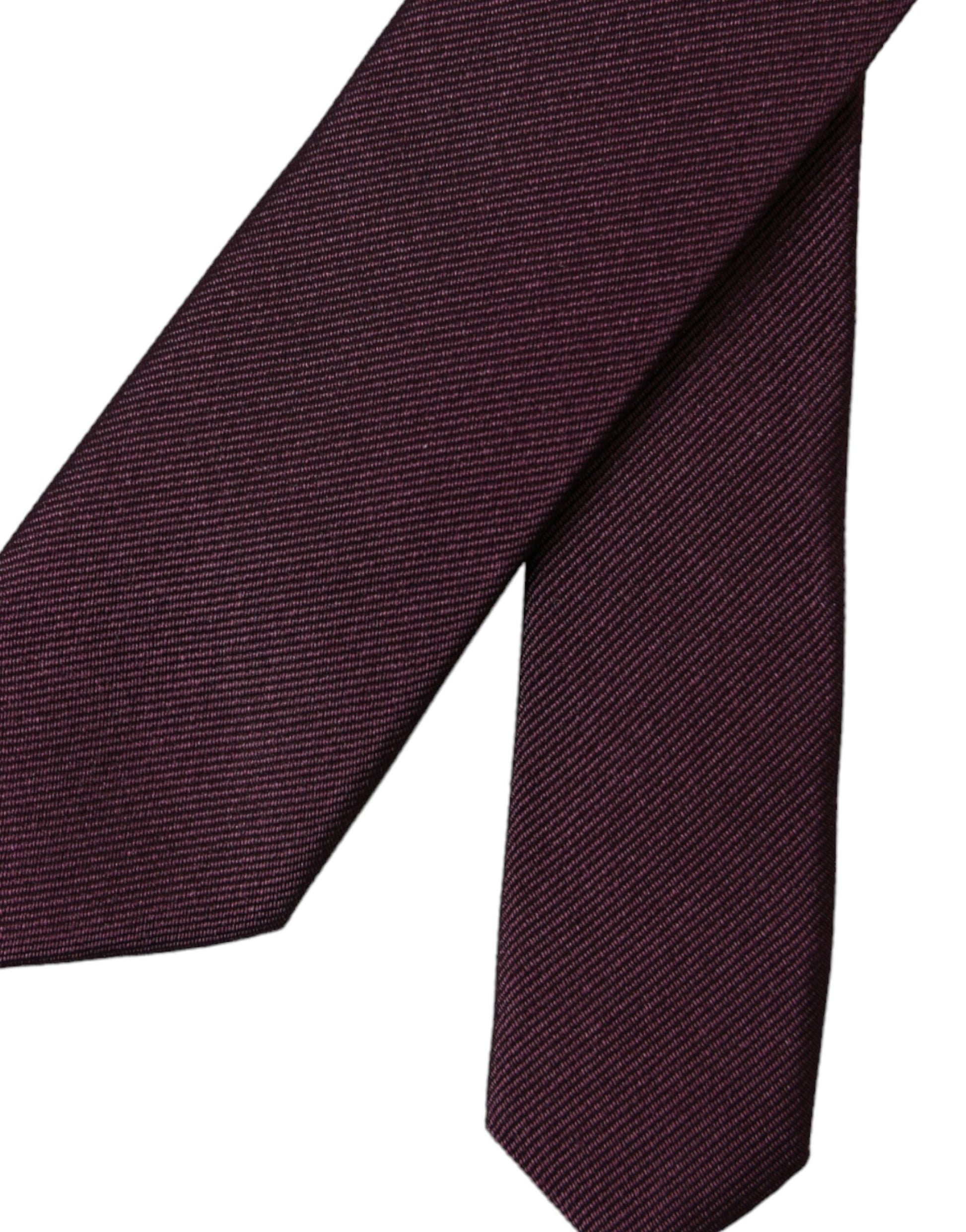 Dolce & Gabbana Bordeaux Solid 100% Silk Adjustable Men Tie - ACCEXO