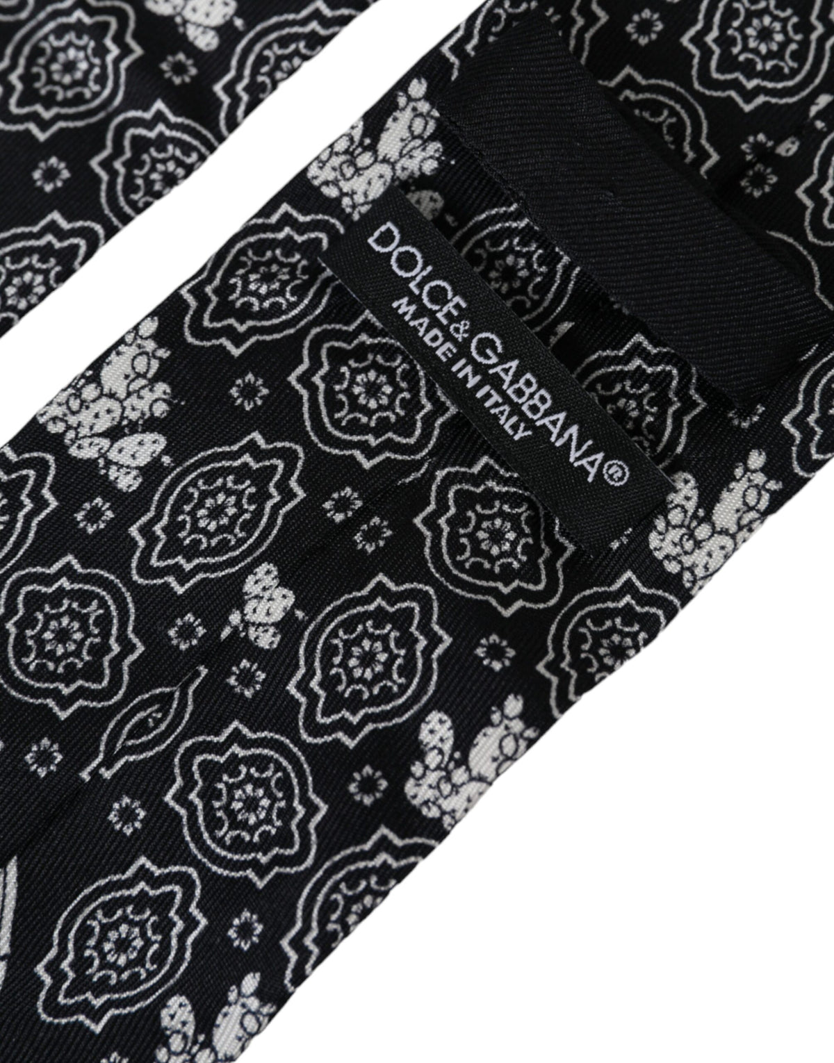 Dolce & Gabbana Dark Gray Patterned 100%Silk Adjustable Tie