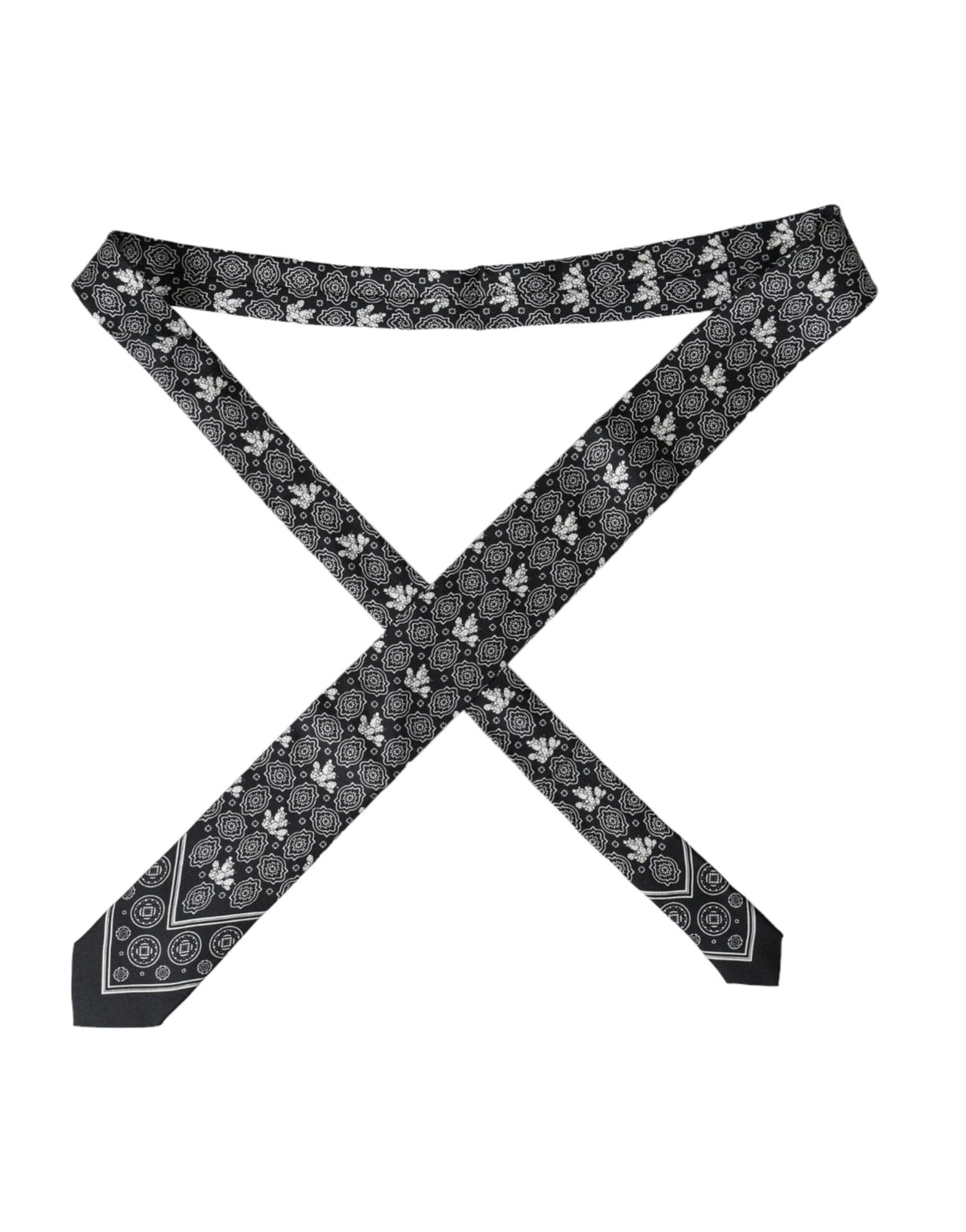 Dolce & Gabbana Dark Gray Patterned 100%Silk Adjustable Tie