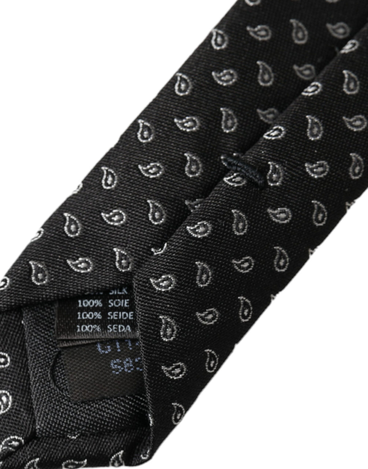 Dolce & Gabbana Dark Gray Jacquard Patterned Silk Adjustable Men Tie
