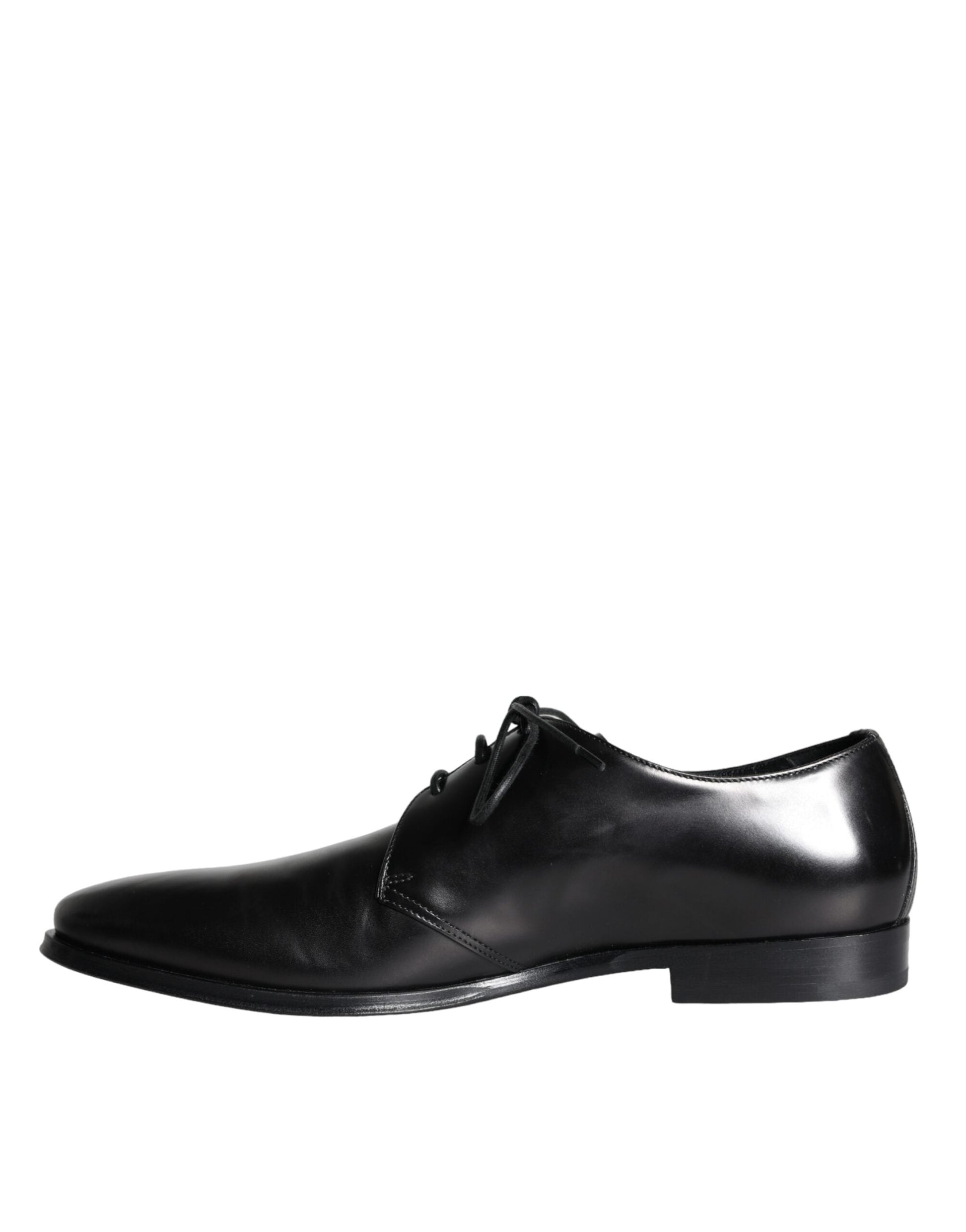 Dolce & Gabbana Black Calfskin Leather Derby Men Dress Shoes - ACCEXO