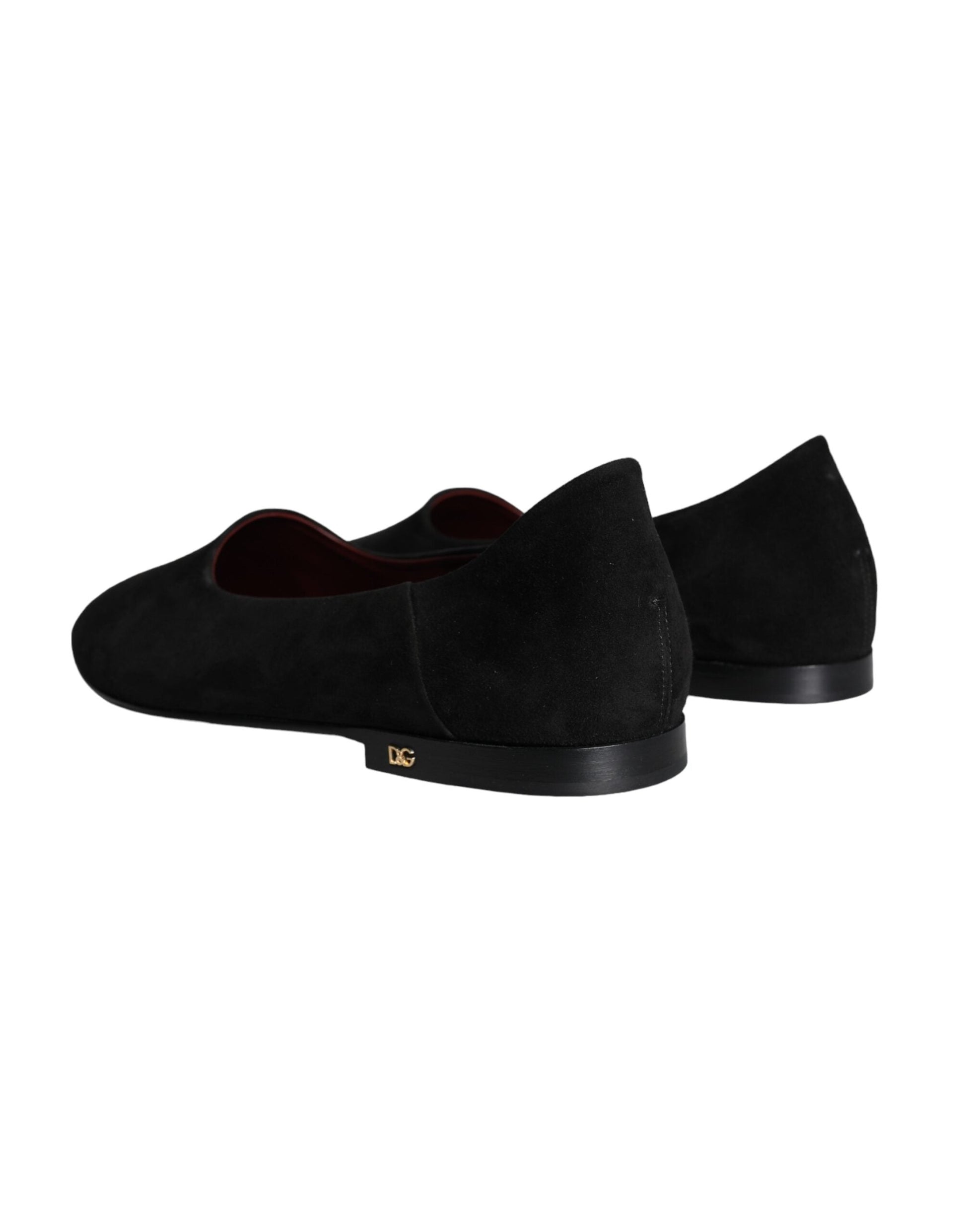 Dolce & Gabbana Black Suede Loafers Formal Slip On Shoes - ACCEXO