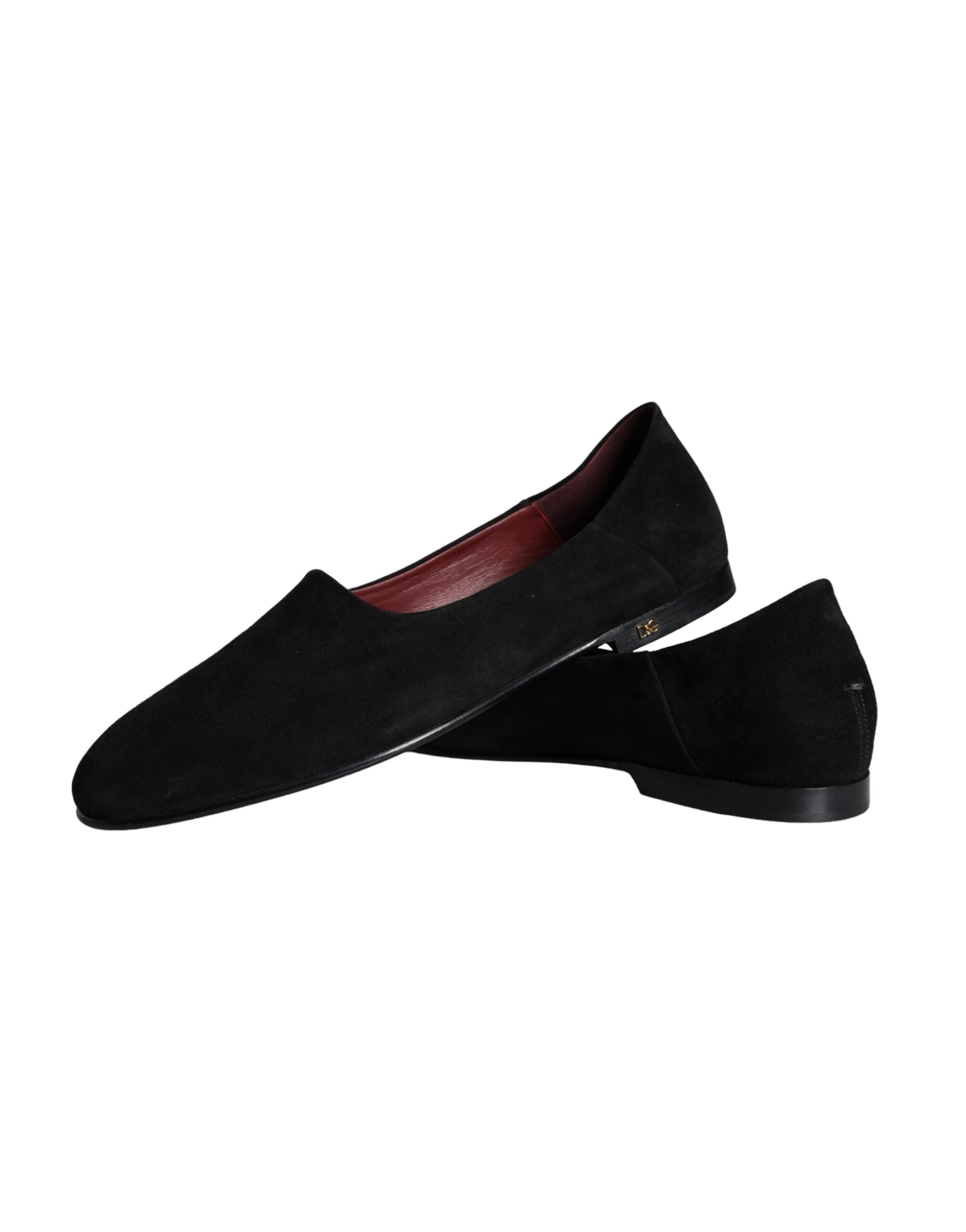 Dolce & Gabbana Black Suede Loafers Formal Slip On Shoes - ACCEXO