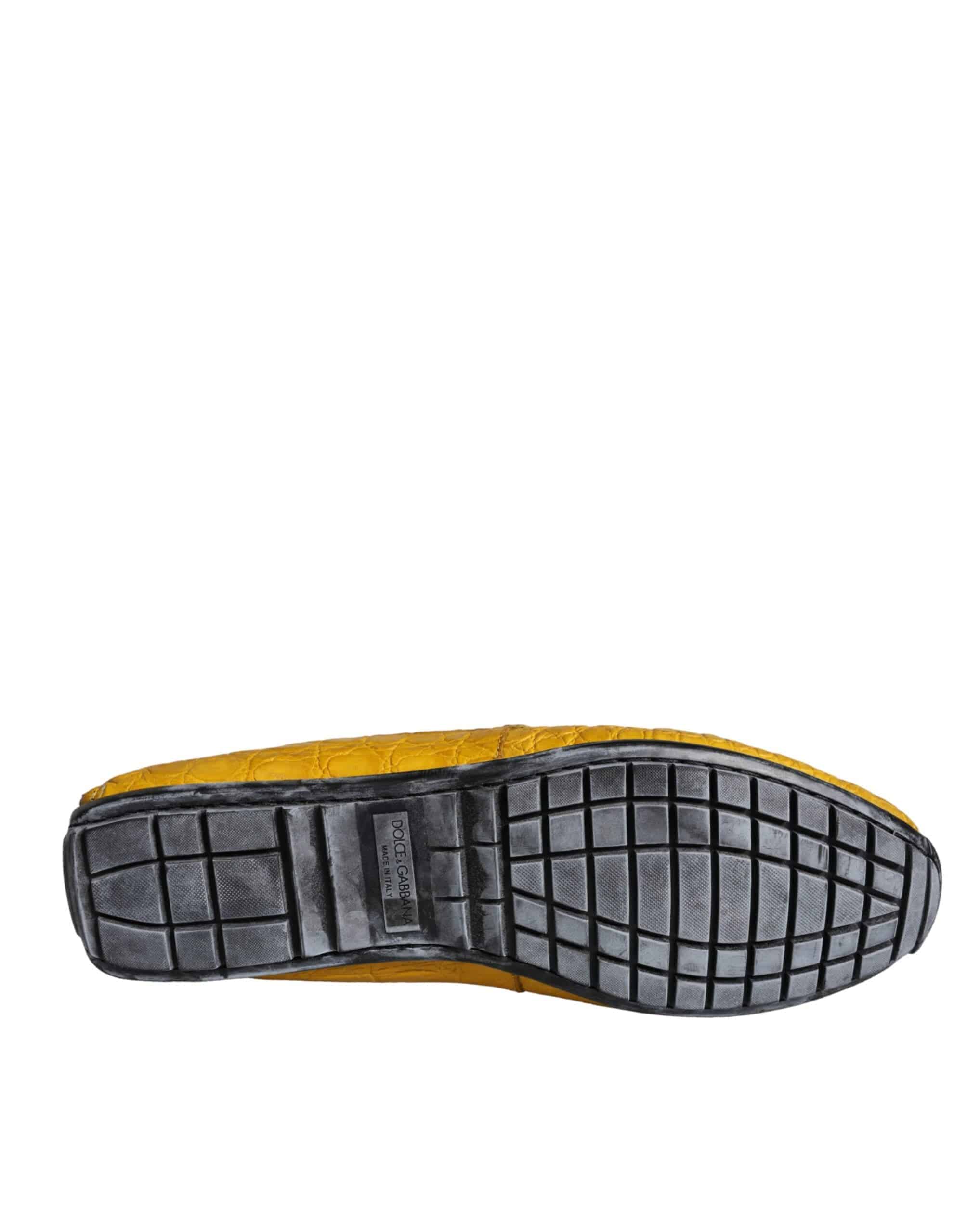 Dolce & Gabbana Yellow Leather Slip Mocassin Loafers Shoes - ACCEXO