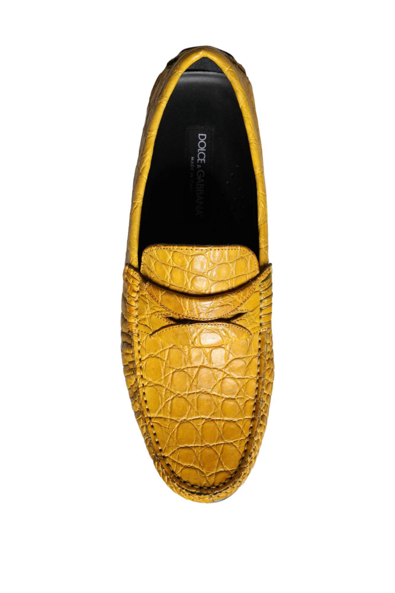 Dolce & Gabbana Yellow Leather Slip Mocassin Loafers Shoes - ACCEXO