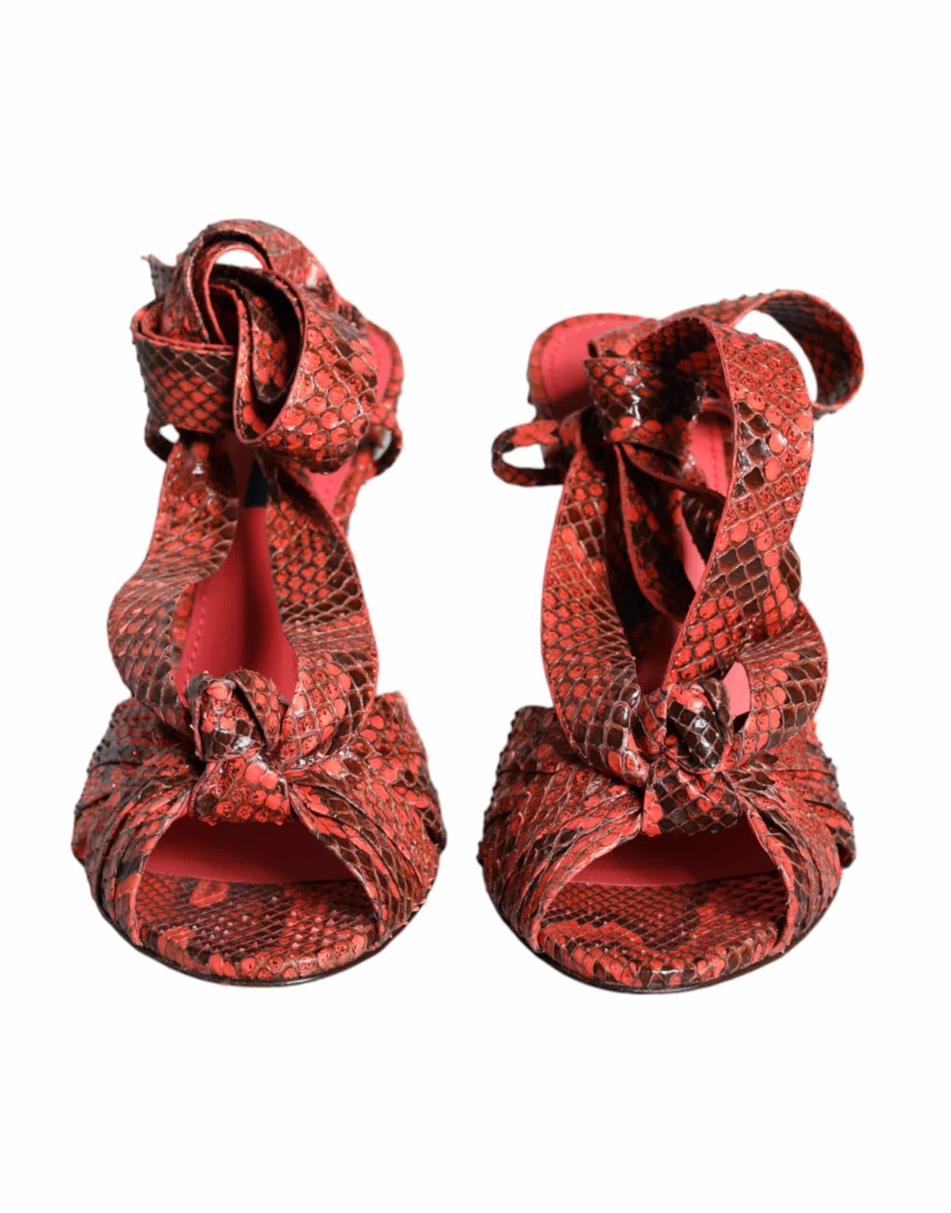 Dolce & Gabbana Coral Exotic Leather Heels Sandals Shoes - ACCEXO