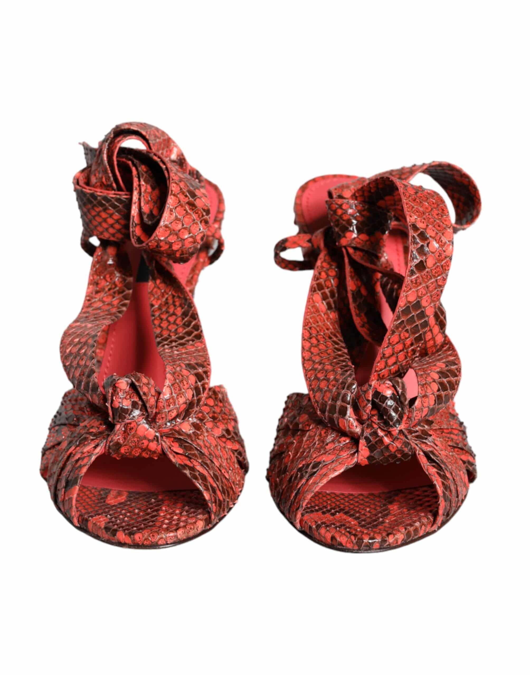 Dolce & Gabbana Coral Exotic Leather Heels Sandals Shoes - ACCEXO