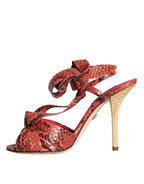 Dolce & Gabbana Coral Exotic Leather Heels Sandals Shoes - ACCEXO