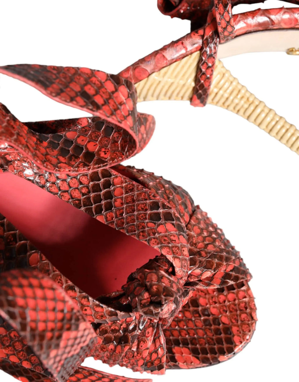 Dolce & Gabbana Coral Exotic Leather Heels Sandals Shoes - ACCEXO