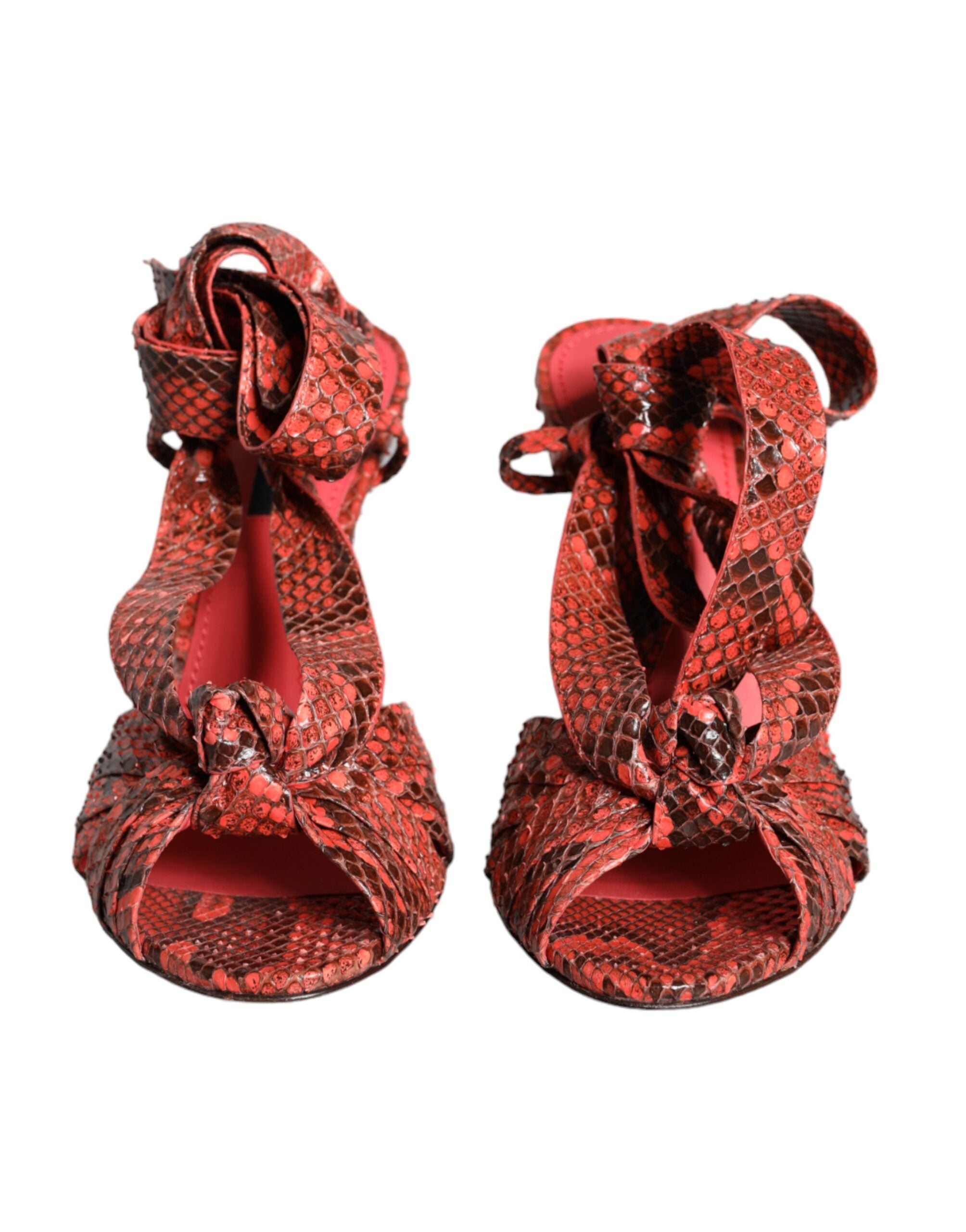 Dolce & Gabbana Coral Exotic Leather Heels Sandals Shoes - ACCEXO