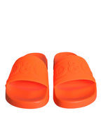 Dolce & Gabbana Orange Rubber Slides Sandals Beachwear Shoes - ACCEXO