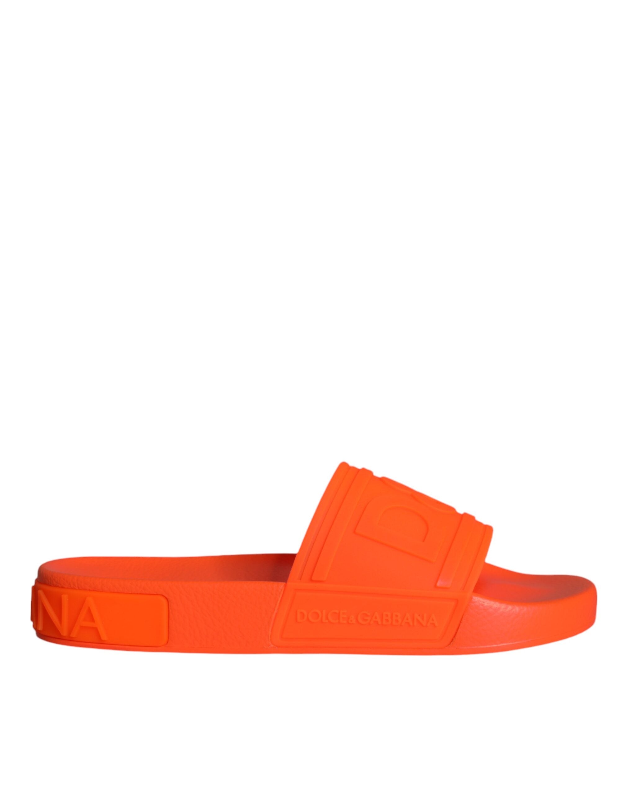 Dolce & Gabbana Orange Rubber Slides Sandals Beachwear Shoes - ACCEXO Main image