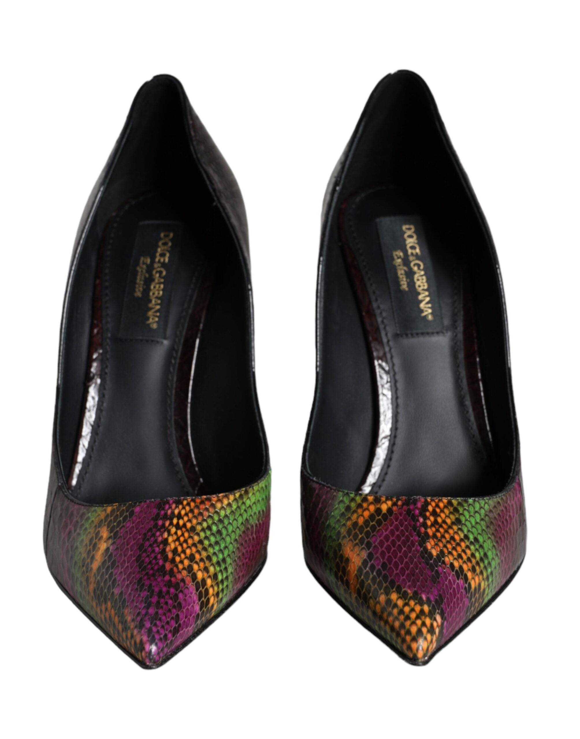 Dolce & Gabbana Multicolor Exotic Leather Heels Pumps Shoes - ACCEXO