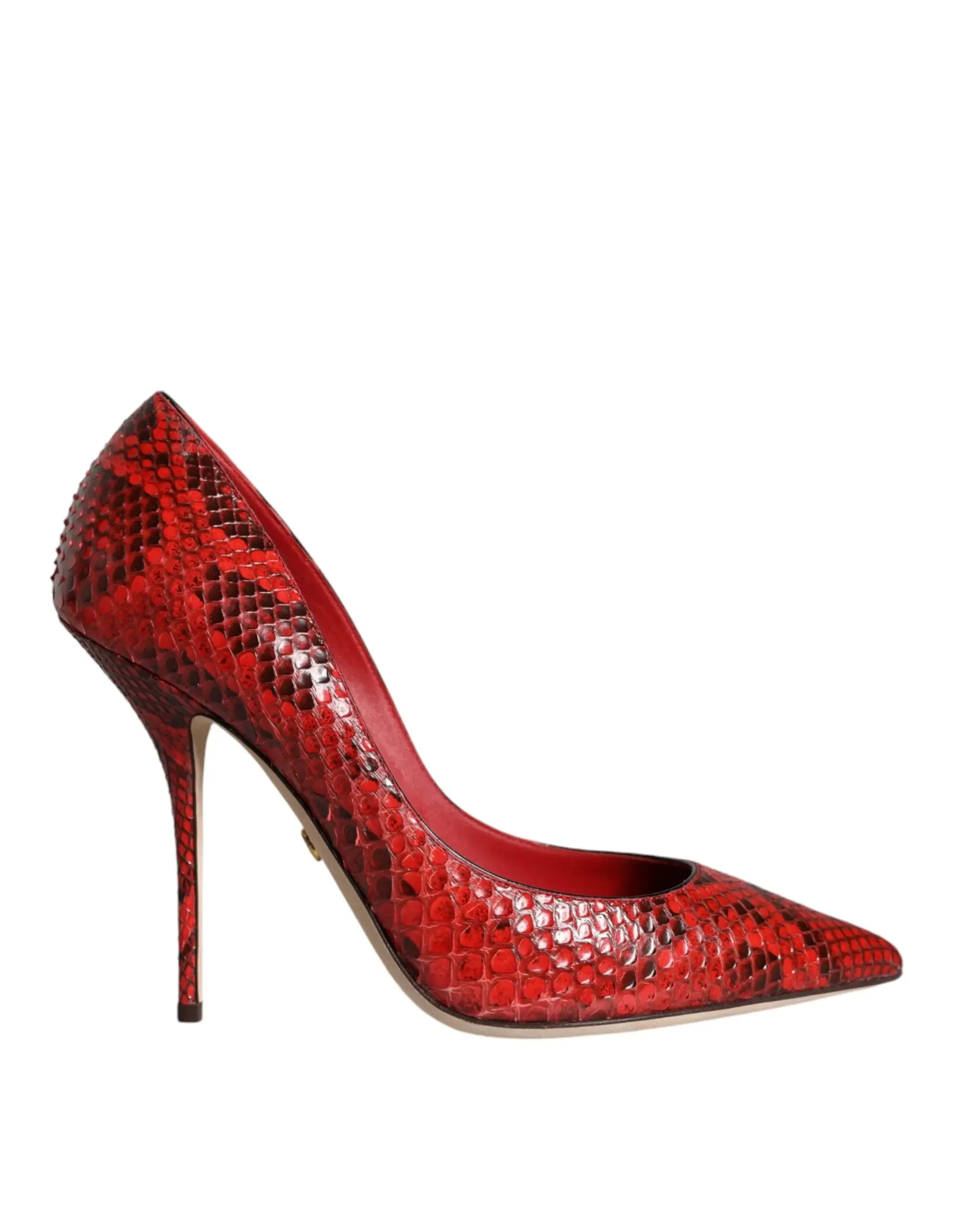 Dolce & Gabbana Red Leather Stiletto High Heels Pumps Shoes - Zachava Main image