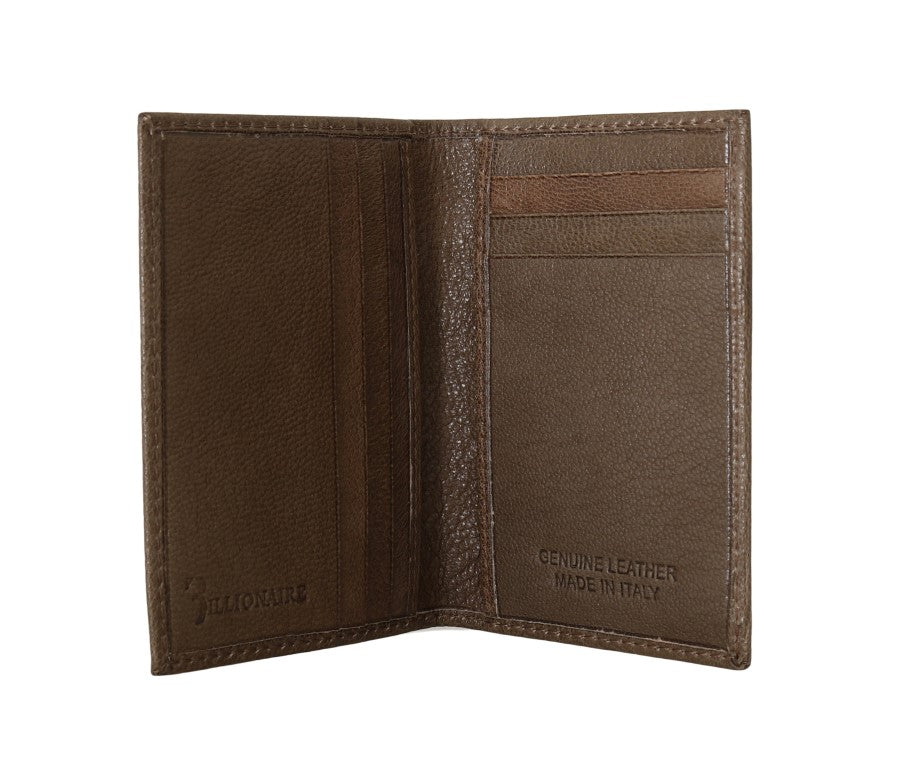 Billionaire Italian Couture Elegant Leather Men's Wallet in Brown - ACCEXO
