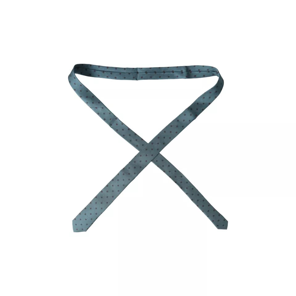 Dolce & Gabbana Green Black Polka Dot Silk Adjustable Men Tie - ACCEXO