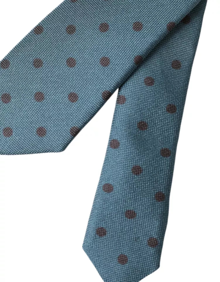 Dolce & Gabbana Green Black Polka Dot Silk Adjustable Men Tie - ACCEXO