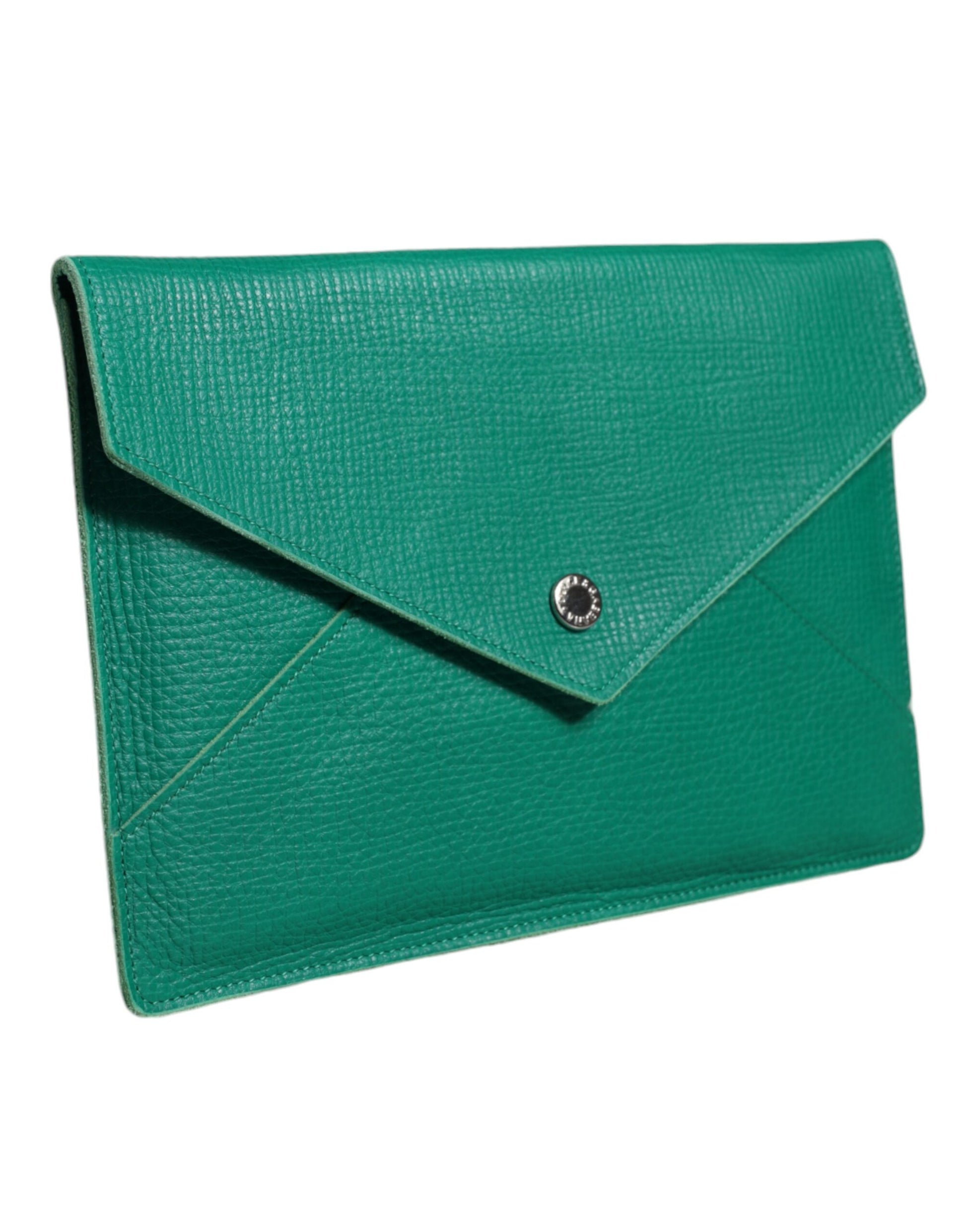 Dolce & Gabbana Green Leather Handbag Clutch Mini Purse Pouch Tablet Case - ACCEXO
