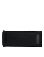 Versace Black Top Handle Canvas Leather Logo Crossbody Tote Bag - ACCEXO