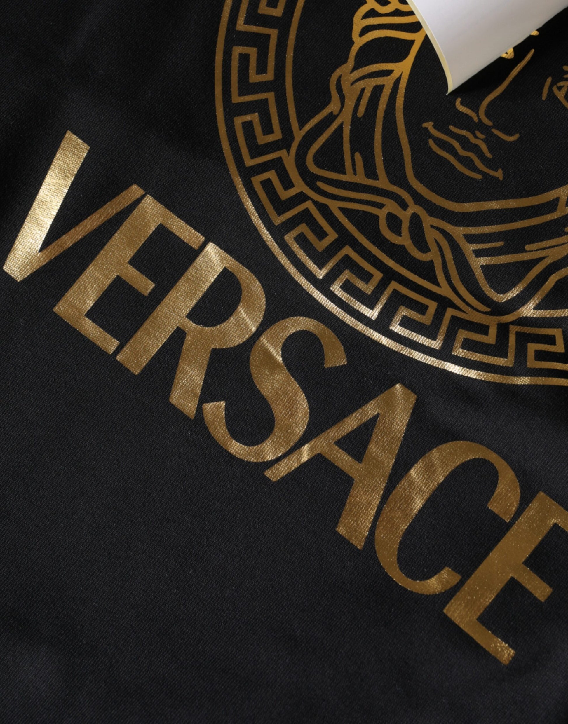 Versace Black Medusa Print Cotton HoodiePullover Sweatshirt Sweater - ACCEXO