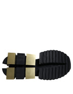 Dolce & Gabbana White Gold Black Leather SUPER KING Sneakers Shoes - ACCEXO