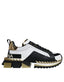 Dolce & Gabbana White Gold Black Leather SUPER KING Sneakers Shoes - ACCEXO
