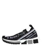 Dolce & Gabbana Black White Sorrento Low Top Sneakers Shoes - ACCEXO