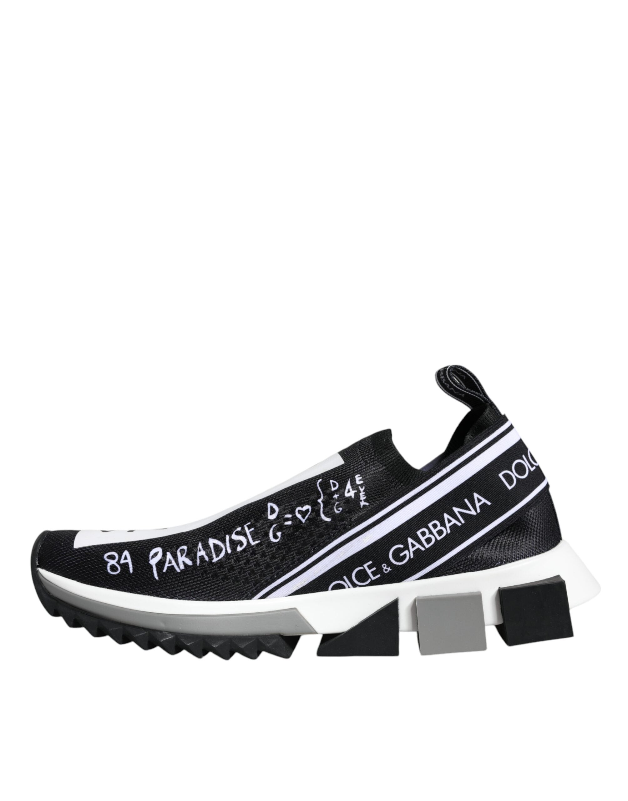 Dolce & Gabbana Black White Sorrento Low Top Sneakers Shoes - ACCEXO
