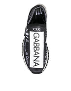 Dolce & Gabbana Black White Sorrento Low Top Sneakers Shoes - ACCEXO