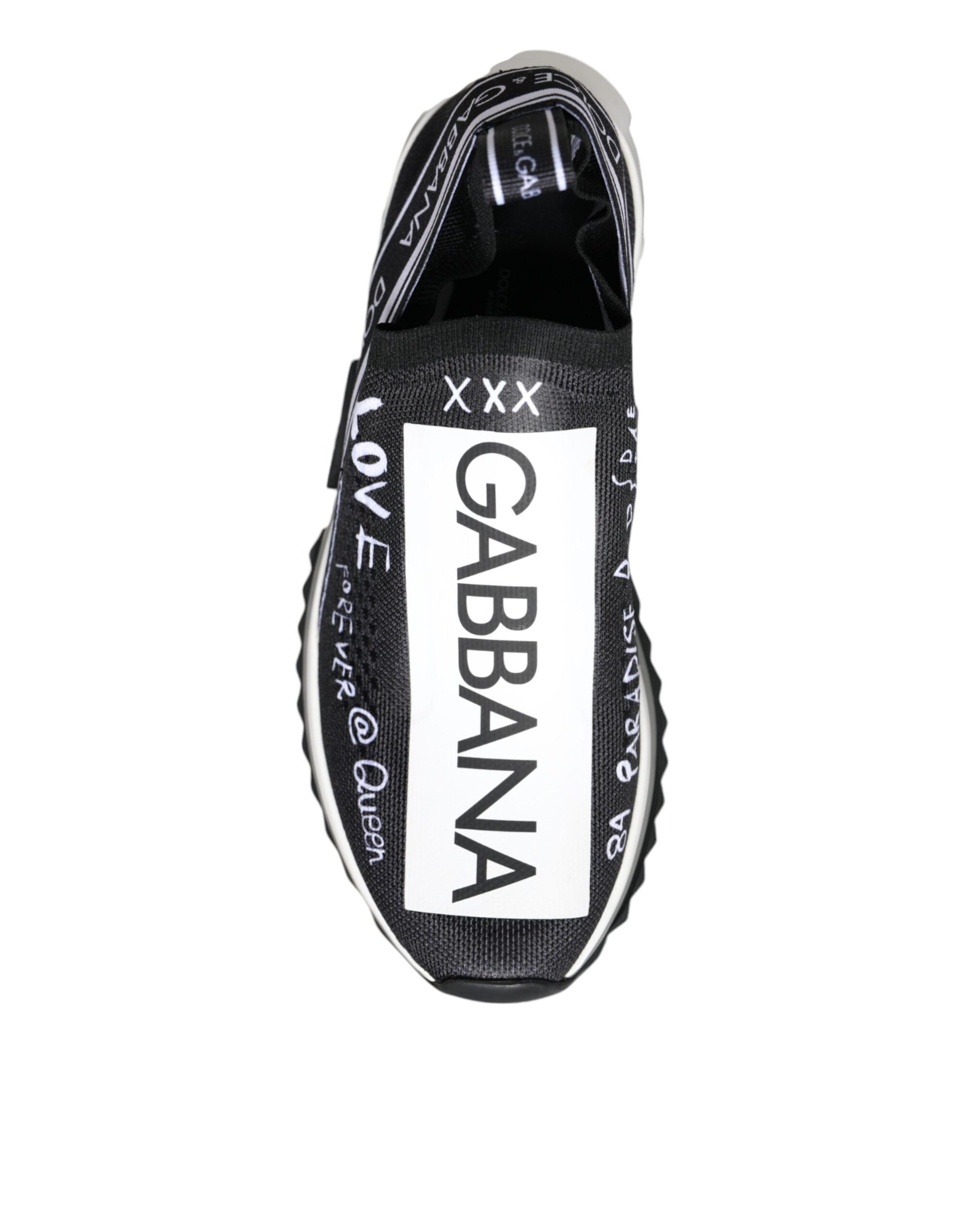 Dolce & Gabbana Black White Sorrento Low Top Sneakers Shoes - ACCEXO