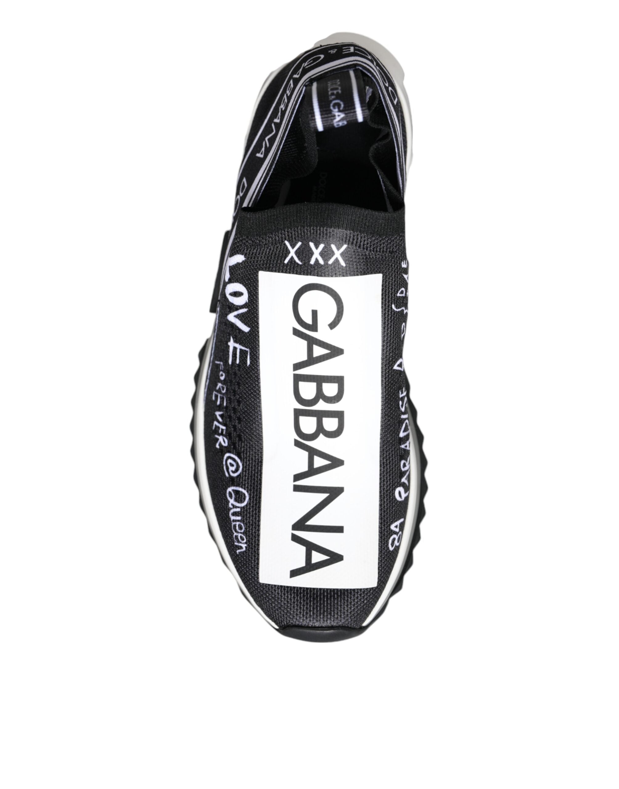 Dolce & Gabbana Black White Sorrento Low Top Sneakers Shoes - ACCEXO