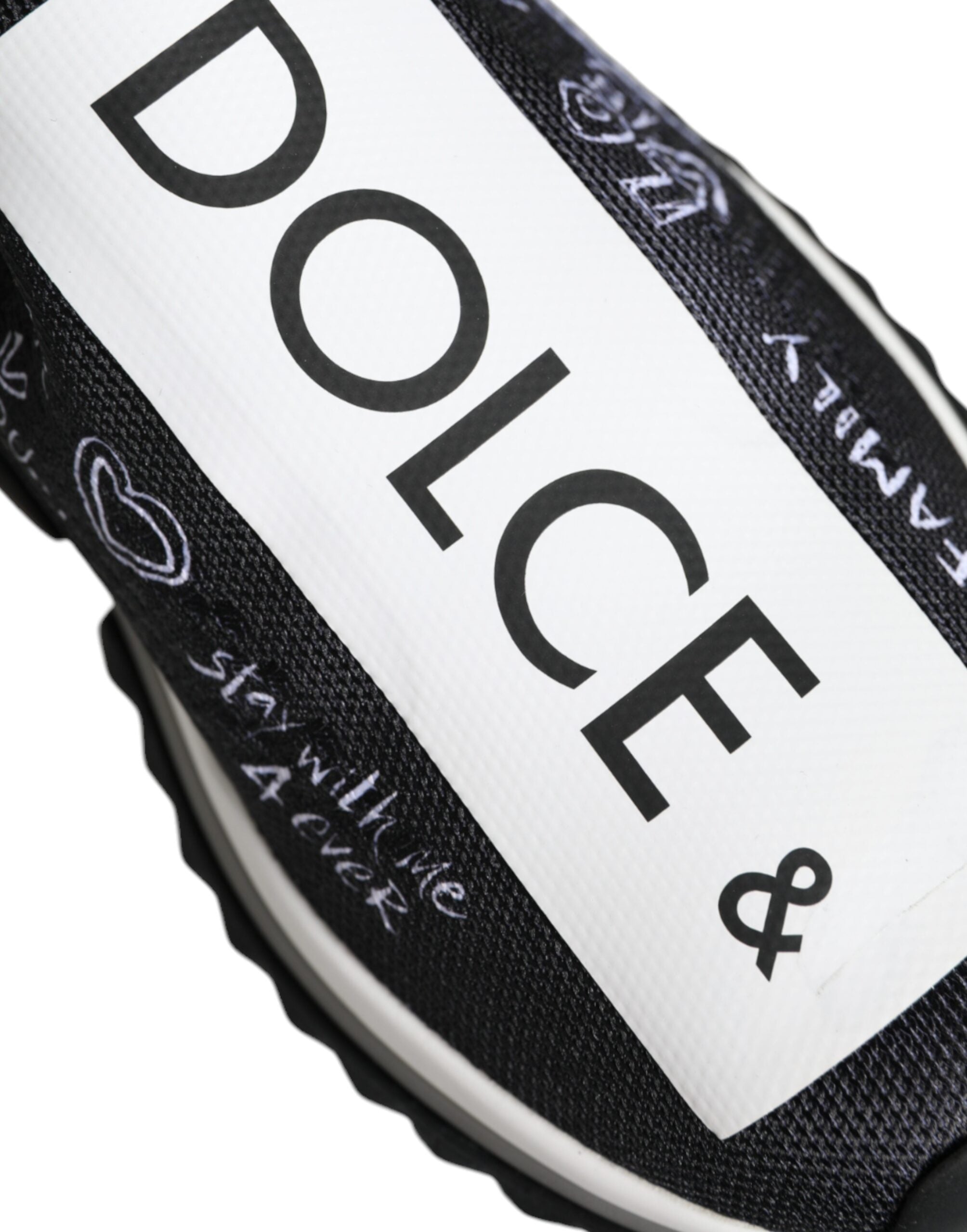 Dolce & Gabbana Black White Sorrento Low Top Sneakers Shoes - ACCEXO