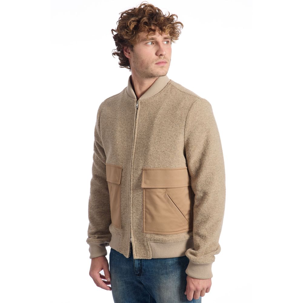 Roberto Pepe Luxury Beige Wool Men Jacket - ACCEXO
