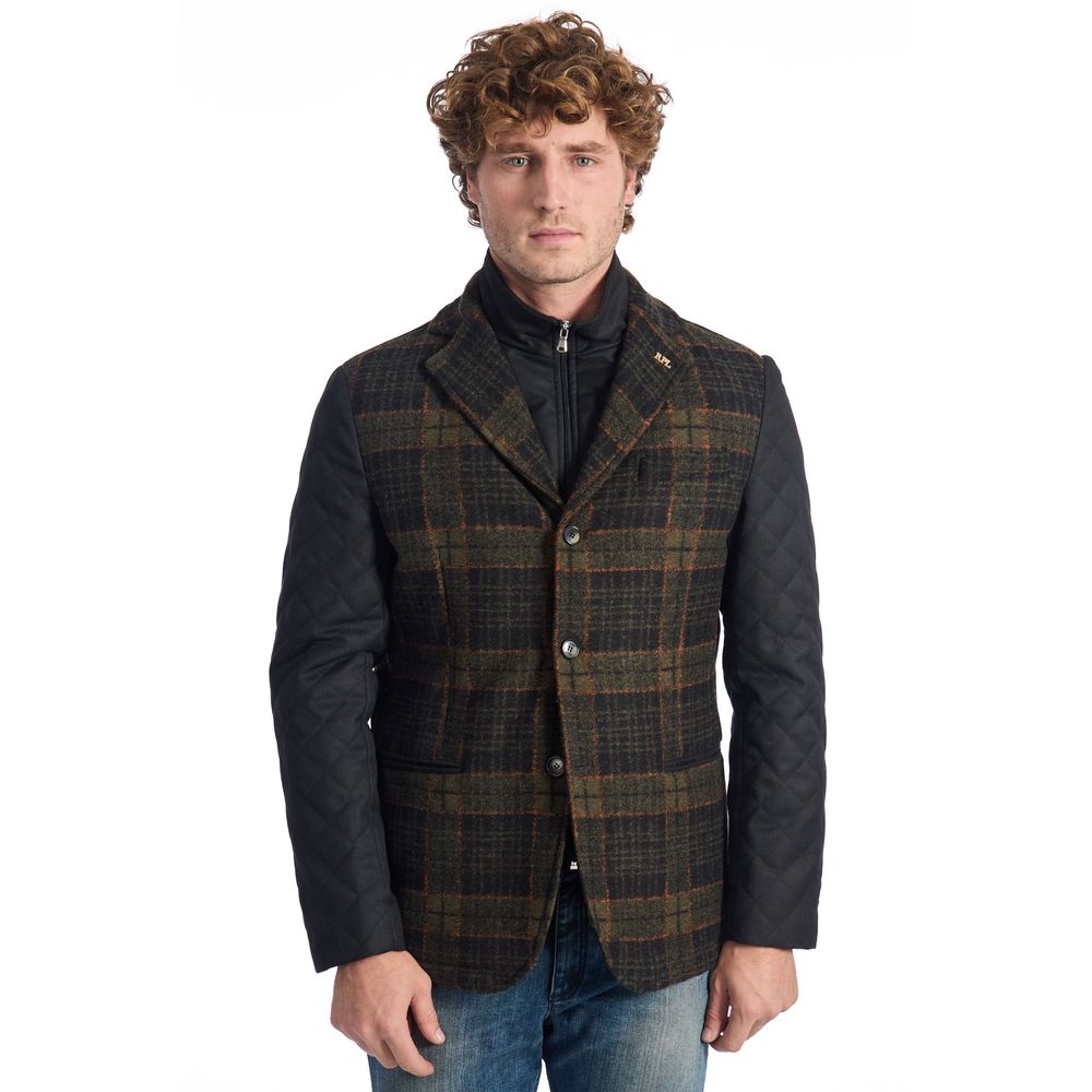 Roberto Pepe Luxury Brown Wool Men Jacket - ACCEXO