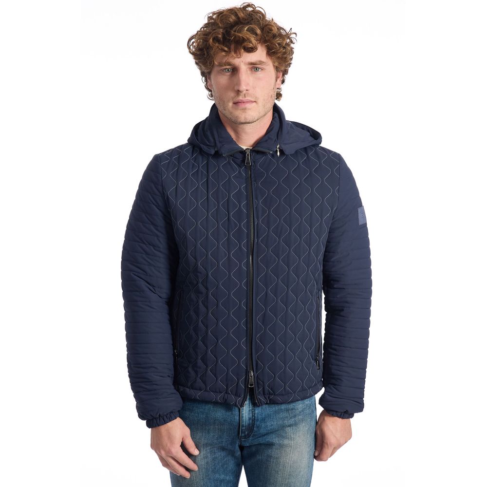 Roberto Pepe Luxury Blue Polyamide Men Jacket - ACCEXO