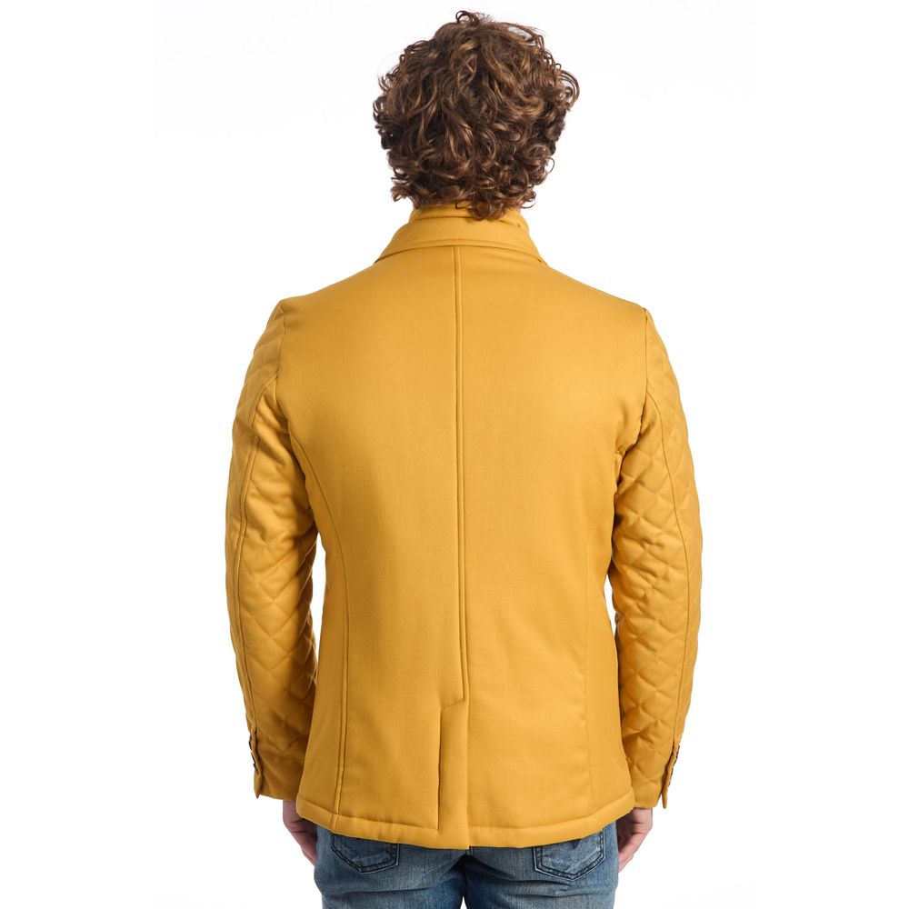Roberto Pepe Luxury Yellow Viscose Men Jacket - ACCEXO