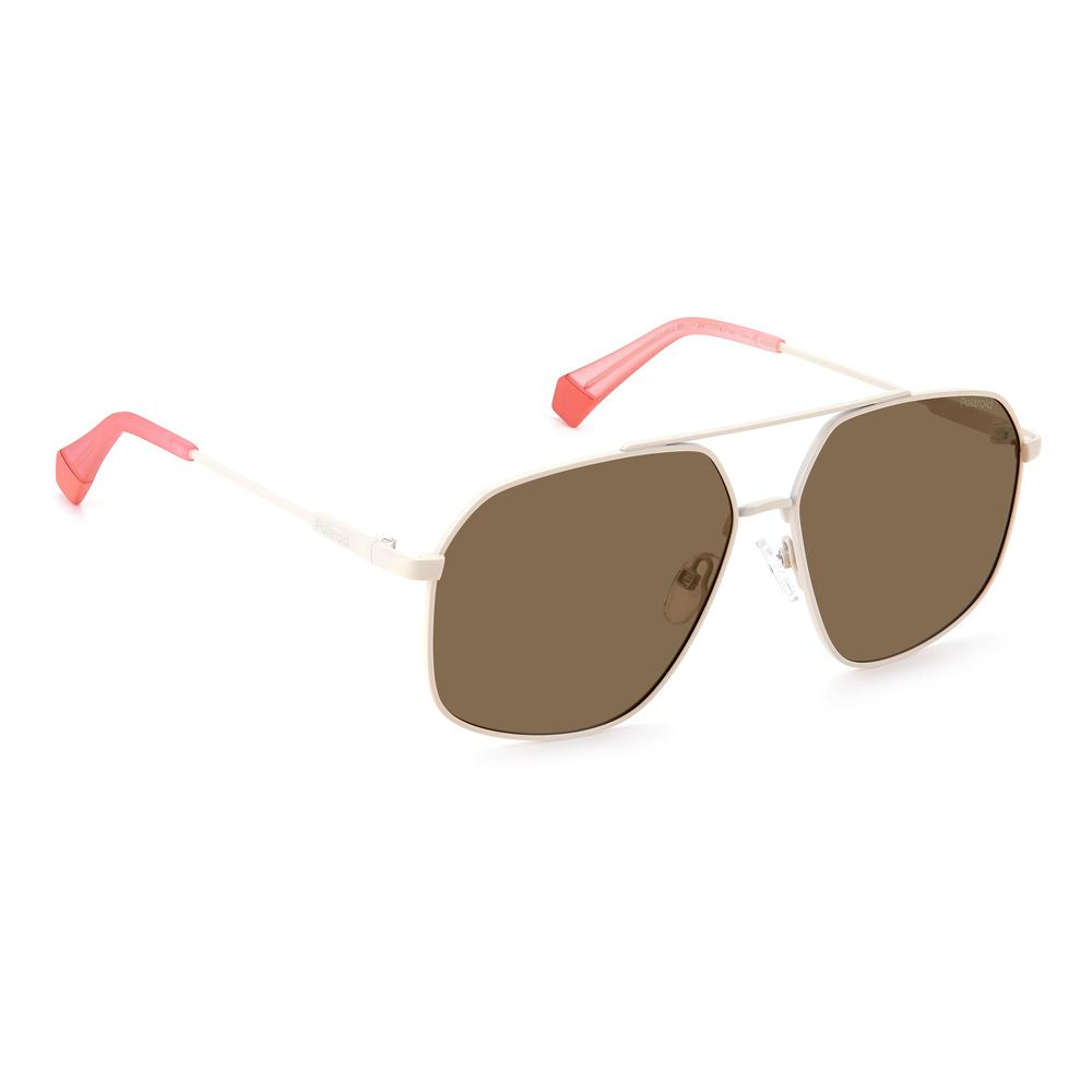 Polaroid Beige Stainless Steel Sunglasses - ACCEXO