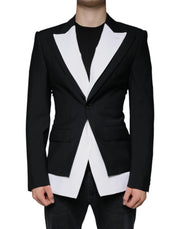 Dolce & Gabbana Dark Gray White Single Breasted Dress Blazer