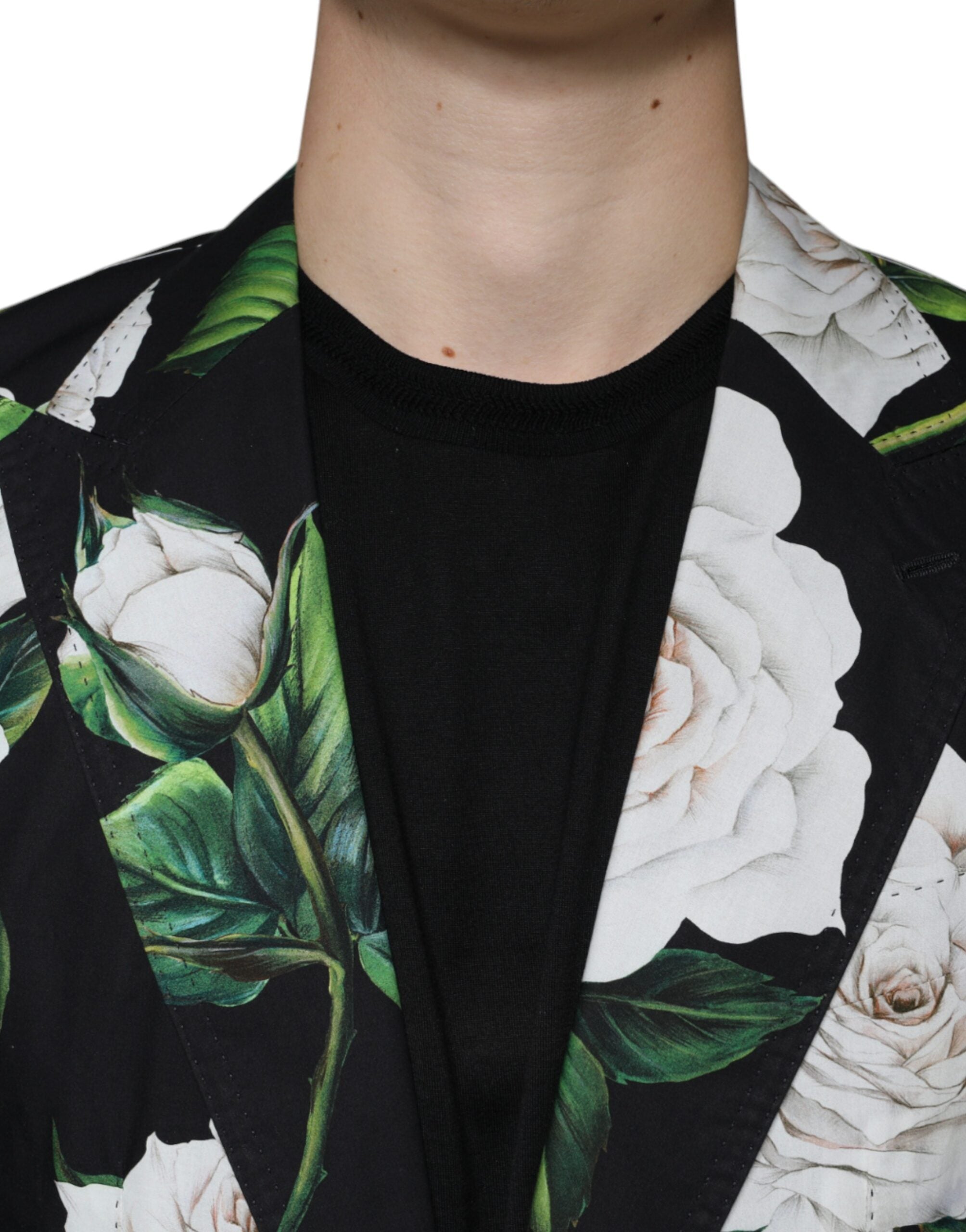 Dolce & Gabbana Black Rose Cotton Men Formal 2 Piece Suit - ACCEXO