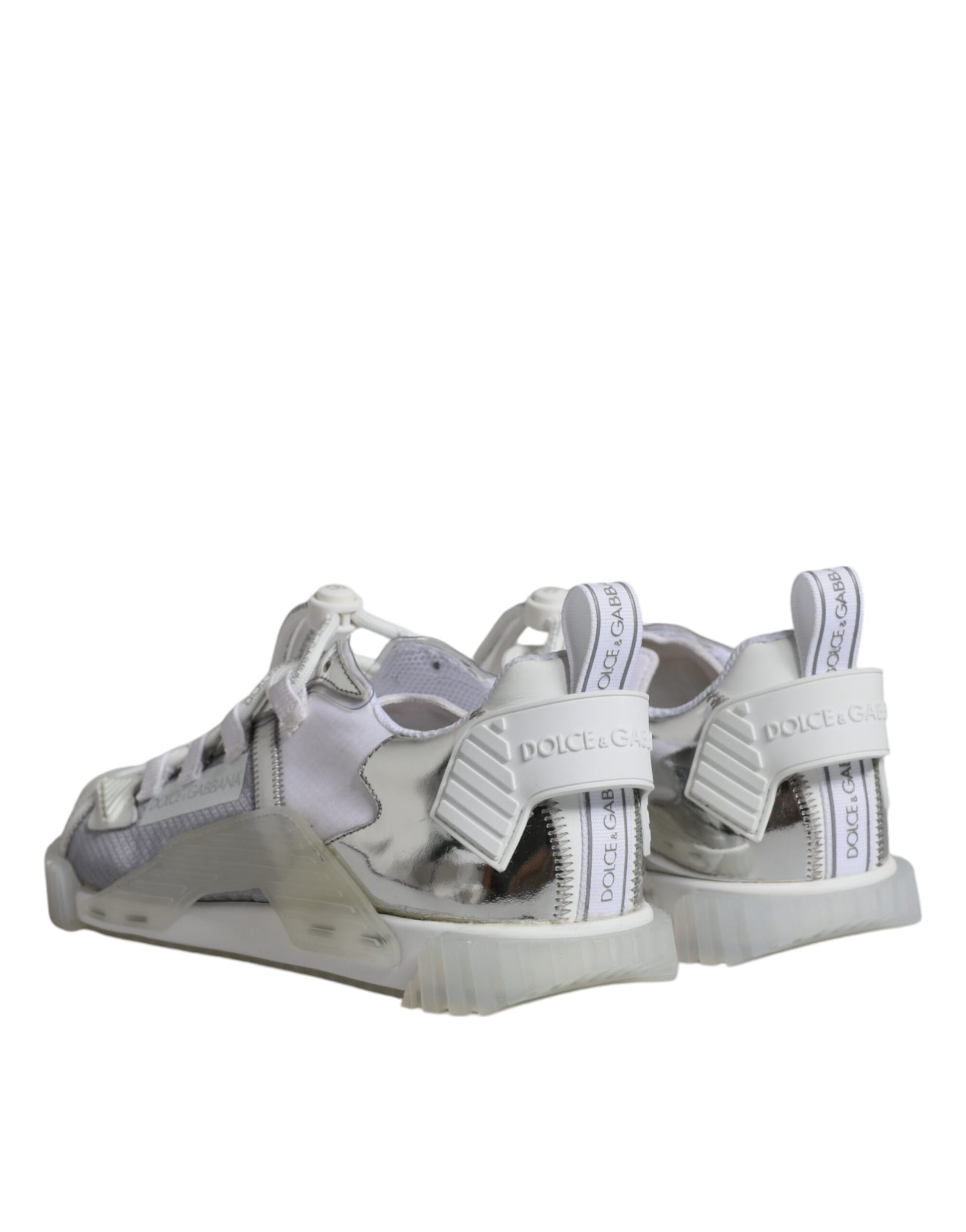 Dolce & Gabbana White Silver Low Top NS1 Sneakers Shoes - ACCEXO