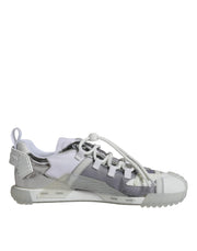 Dolce & Gabbana White Silver Low Top NS1 Sneakers Shoes - ACCEXO