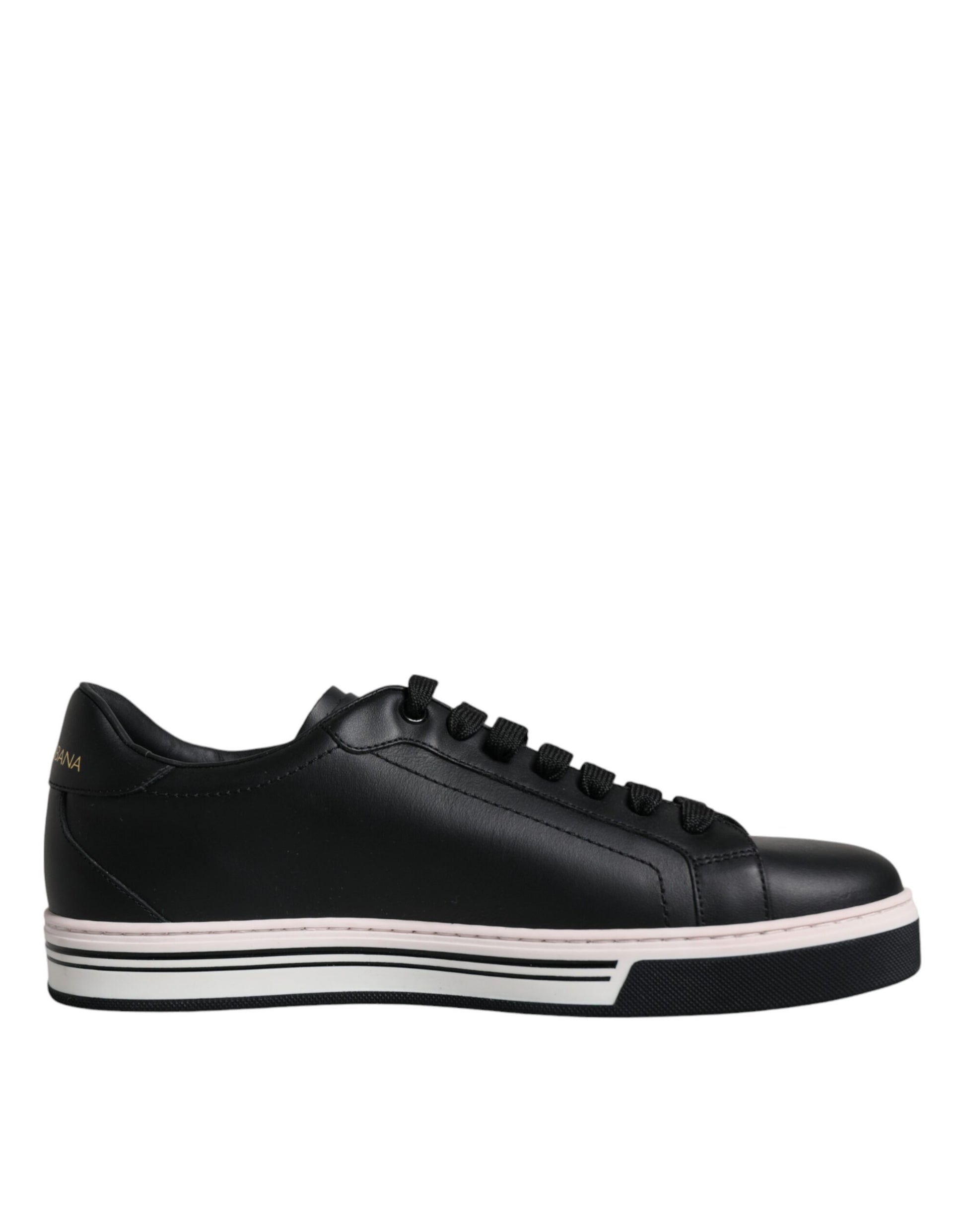 Dolce & Gabbana Black Leather Low Top Men Sneakers Shoes - ACCEXO