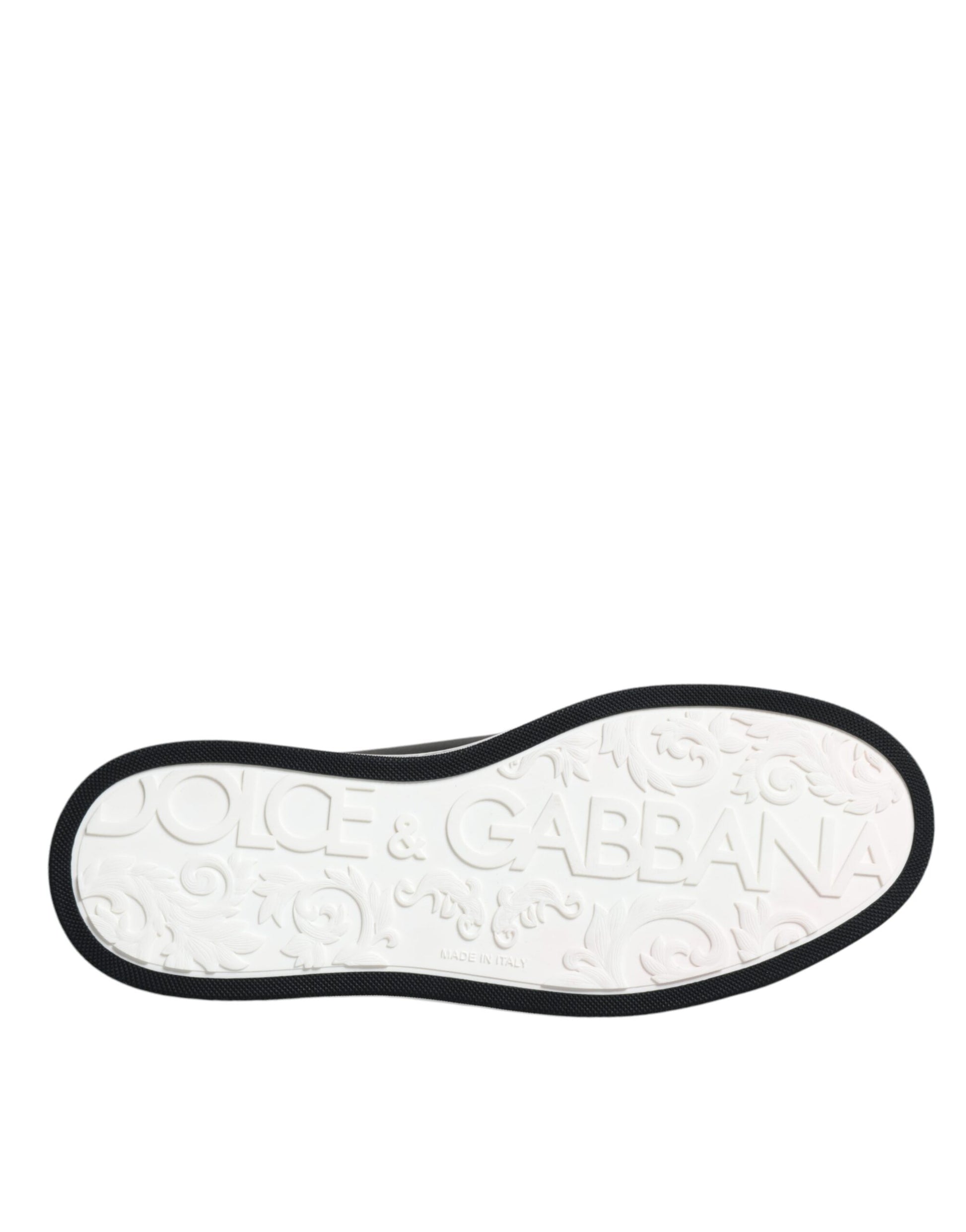 Dolce & Gabbana Black Leather Low Top Men Sneakers Shoes - ACCEXO