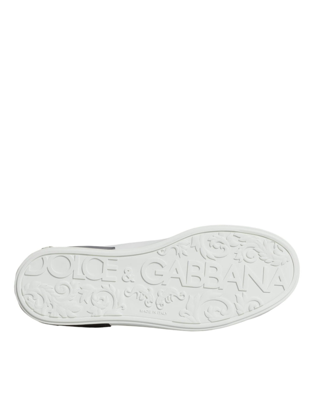 Dolce & Gabbana White Leather Logo Portofino Sneaker Shoes - ACCEXO