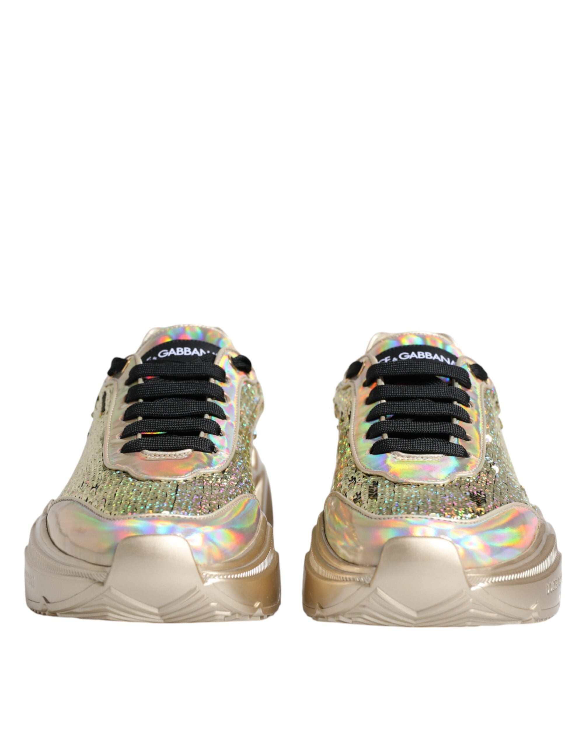 Dolce & Gabbana Gold Sequin Iridiscent Daymaster Sneakers Shoes Secondary image
