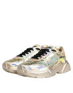 Dolce & Gabbana Gold Sequin Iridiscent Daymaster Sneakers Shoes - ACCEXO
